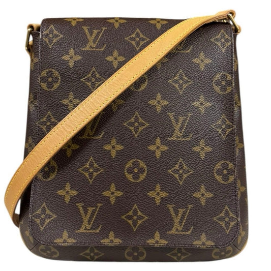 Louis Vuitton Musette Salsa Monogram Shoulder Bag Canvas Brown