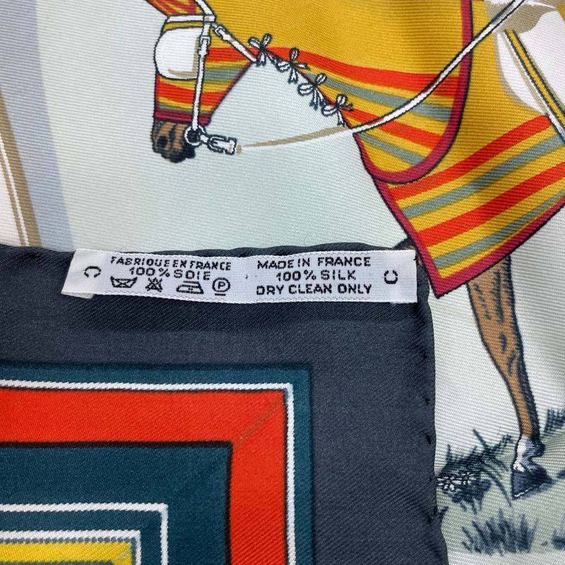Hermes Carre 90 Couvertures ET Tenues Horsehair Silk Scarf Multicolor