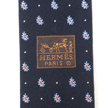  Hermes 2020 349289t 63% Silk Anthracite/ciel/orang Cravat Paisley Dot Tie