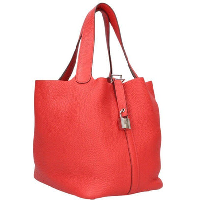 Hermes Picotin Lock MM Y Engraved Svhardware Taurillon Clemence Rouge Tomato