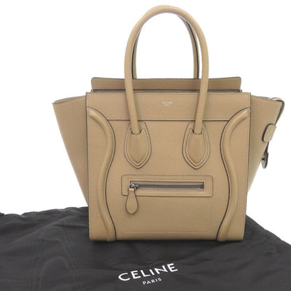 Celine Luggage Micro Shopper Leather Beige Handbag 1112 Celine