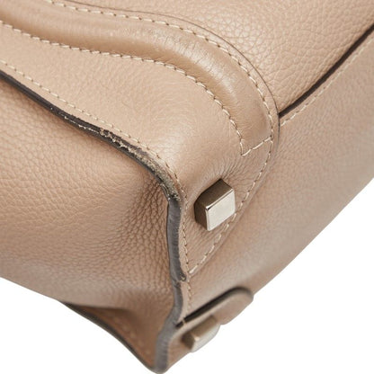 Celine Luggage Micro Shopper Beige Leather Women's Celine