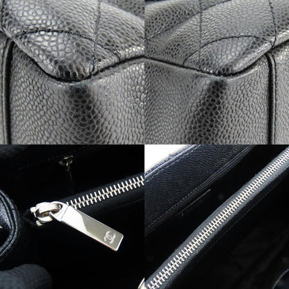 Chanel Tote Bag GST Matelasse Caviar Skin Black Silver Hardware Chain 14 Coco