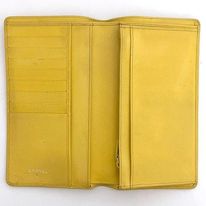 Chanel Bifold Long Wallet Ec21016 Yellow Coco Button