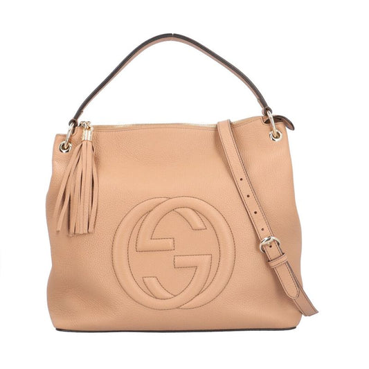 Gucci Outlet Soho Shoulder Bag Leather 536194 Beige Women's Gucci  Gucci