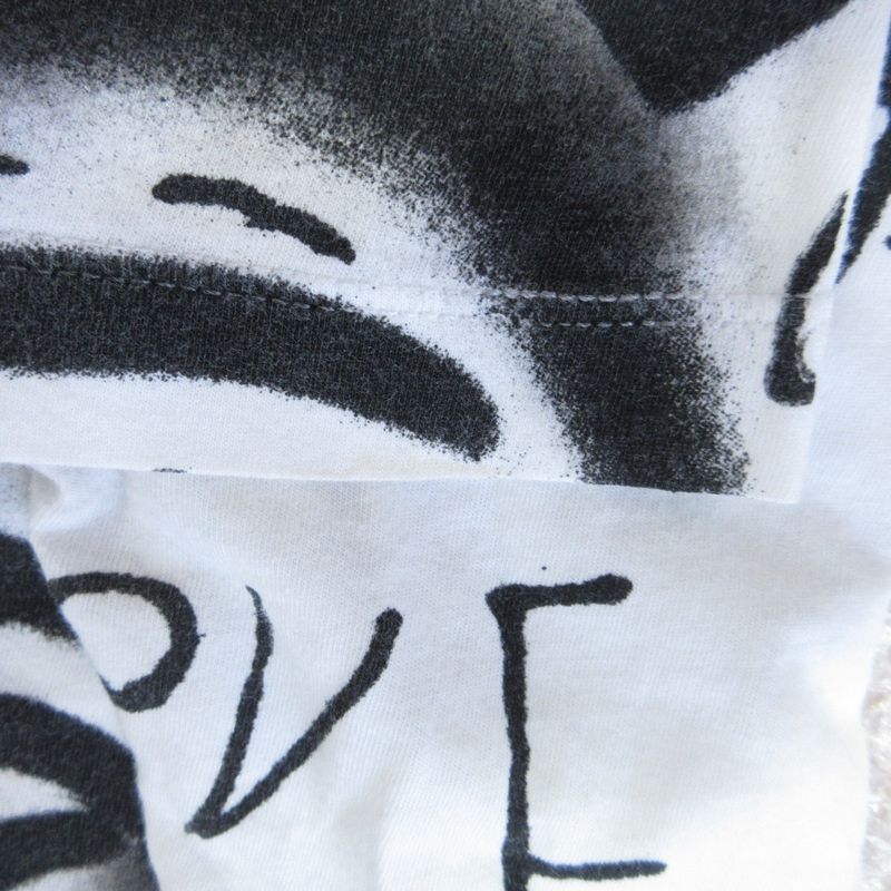 Good Prada Adam Neate Graphic Print Short Sleeve T-Shirt Cut and Sewn S White