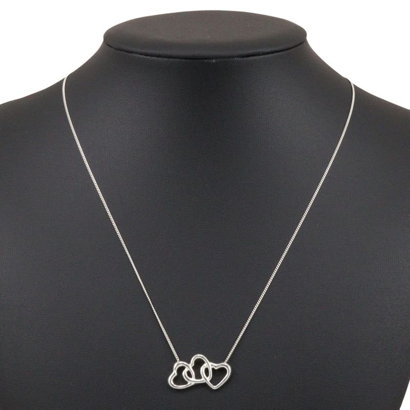 Tiffany & Co Triple Heart 925 Silver Ladies 3.4g Necklace