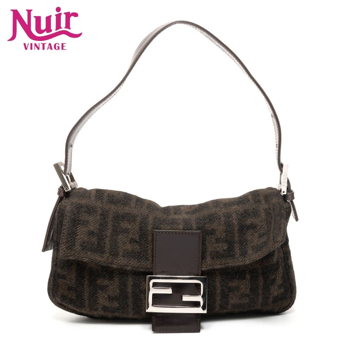 Fendi Shoulder Bag Wool Knit Mamma Bucket