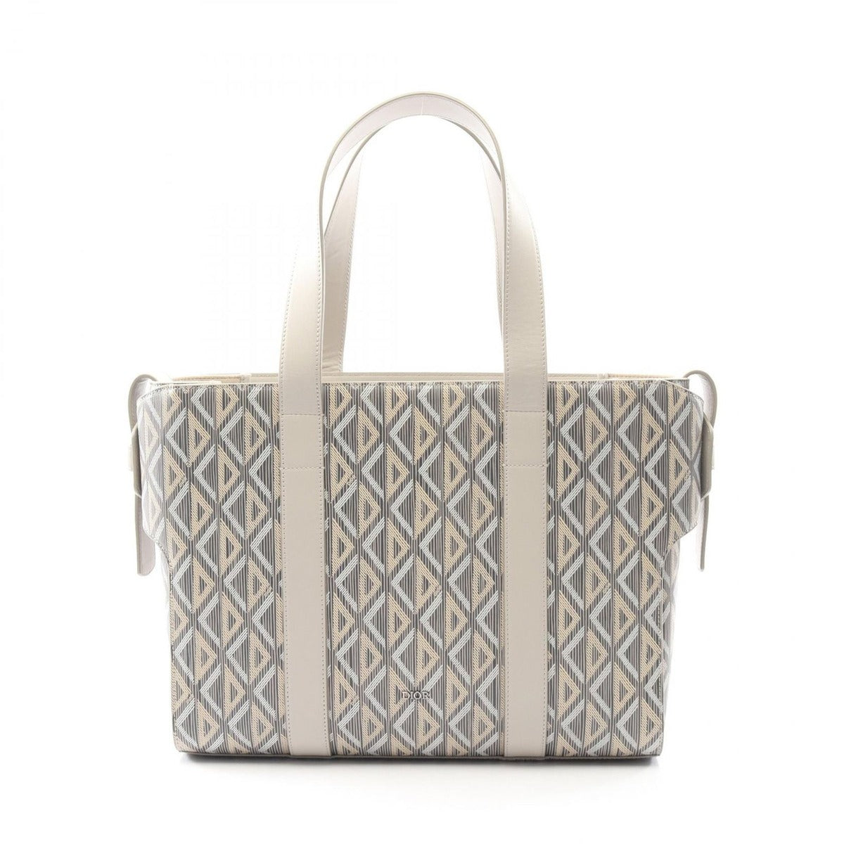 Dior Tote CD Diamond Color Gray Canvas Leather