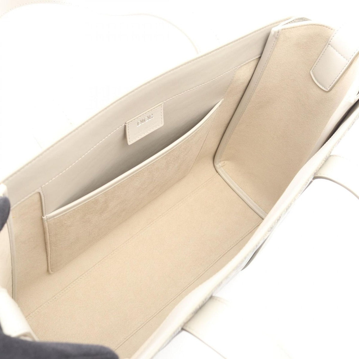 Dior Tote CD Diamond Color Gray Canvas Leather — view 3