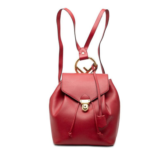 Fendi F Is Rucksack Backpack Red Leather