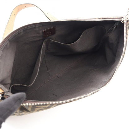 Fendi Shoulder Bag Zucca Brown Canvas Leather — view 3