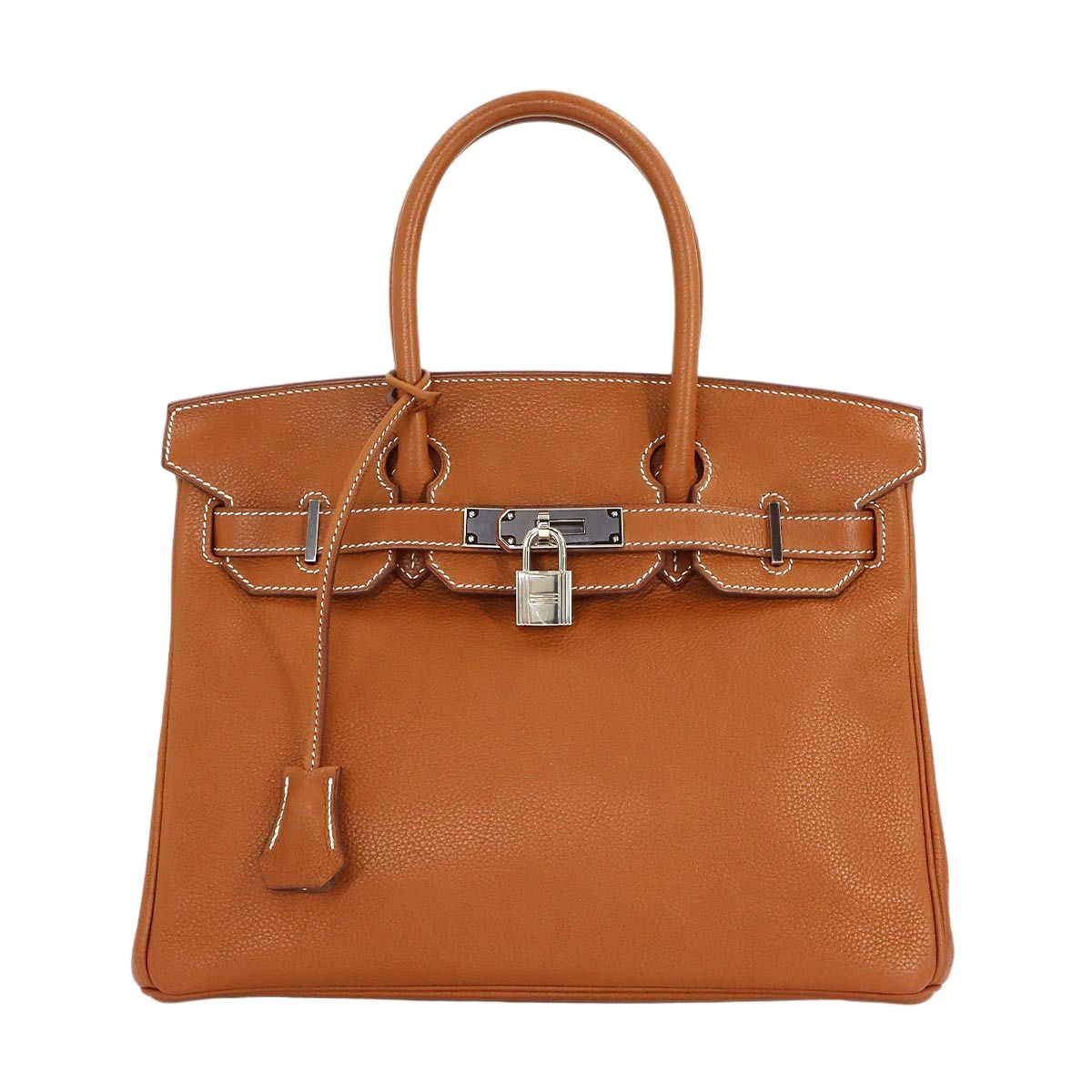 Hermes Birkin 30 Barenia Faubourg Fauve Hand Bag Silver