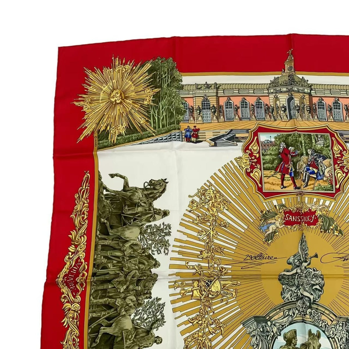 Hermes Scarf Silk Carre 90 Sanssoucy Palace Red — view 2