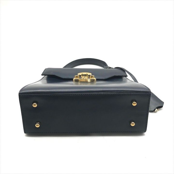 Gucci Ladylock Leather 2-Way Bag Navy Gphardware Bag