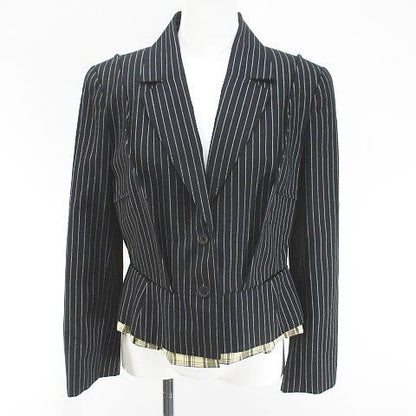 Louis Vuitton Striped Jacket Cashmere Blend 40 Navy Hair Wool