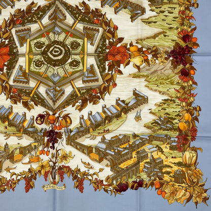 Hermes Scarf Carre 90 Silk Au Pays De Cocagne In Paradise Multicolor With Box