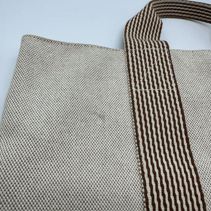 Hermes New Fourre Tout Tote Handbag Beige Brown Canvas Women Men Fashion