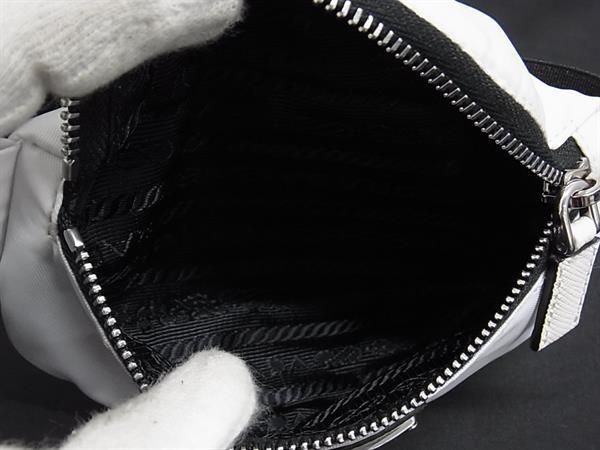 Prada 1tt095 Nylon Wrist Pouch Multi-case Small Bag Men Women White