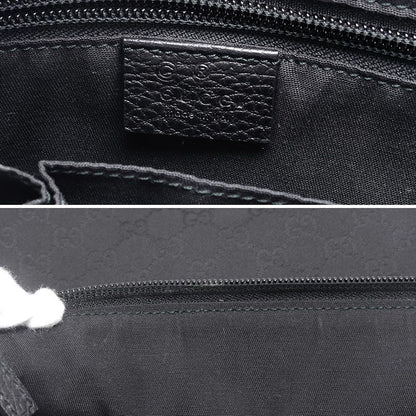 Gucci Shoulder Bag 374414 GG Canvas And Leather Black