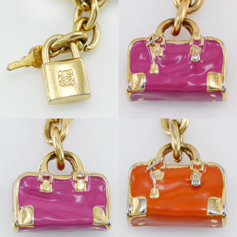 Loewe Anagram Bag Motif Bagcharm Gold Plated Ladies Key Holder