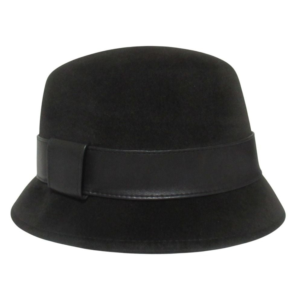 Hermes Rabbit 100% Leather Trim Hat 57 Black Charcoal