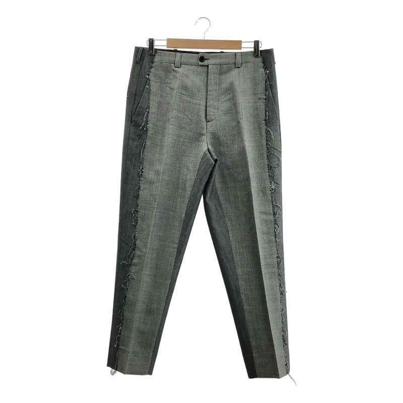 Dior Homme Wool Mohair Tapered Slacks With A Front Cutout 48 Gray