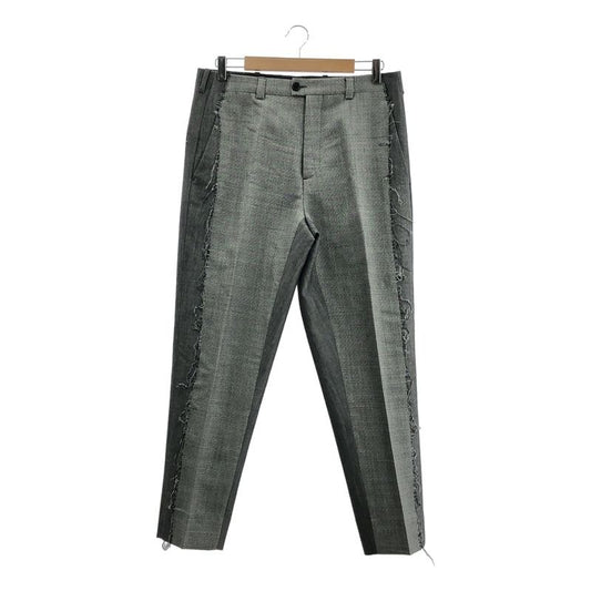 Dior Homme Wool Mohair Tapered Slacks With A Front Cutout 48 Gray