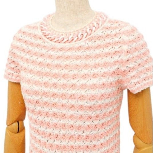 Chanel Dress Size 34 P58 Braided Chain Knit CC Logo Button Coco Mark — view 3