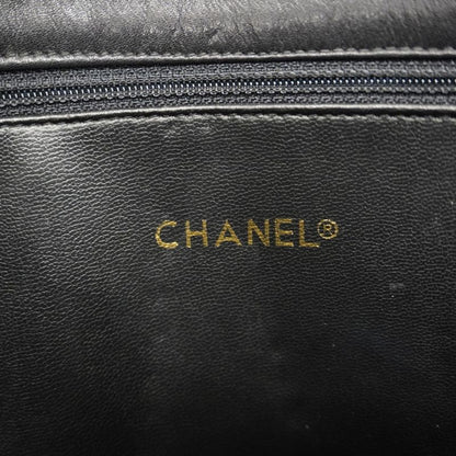 Chanel Shoulder Bag Matelasse Lambskin Black Gold Hardware Women