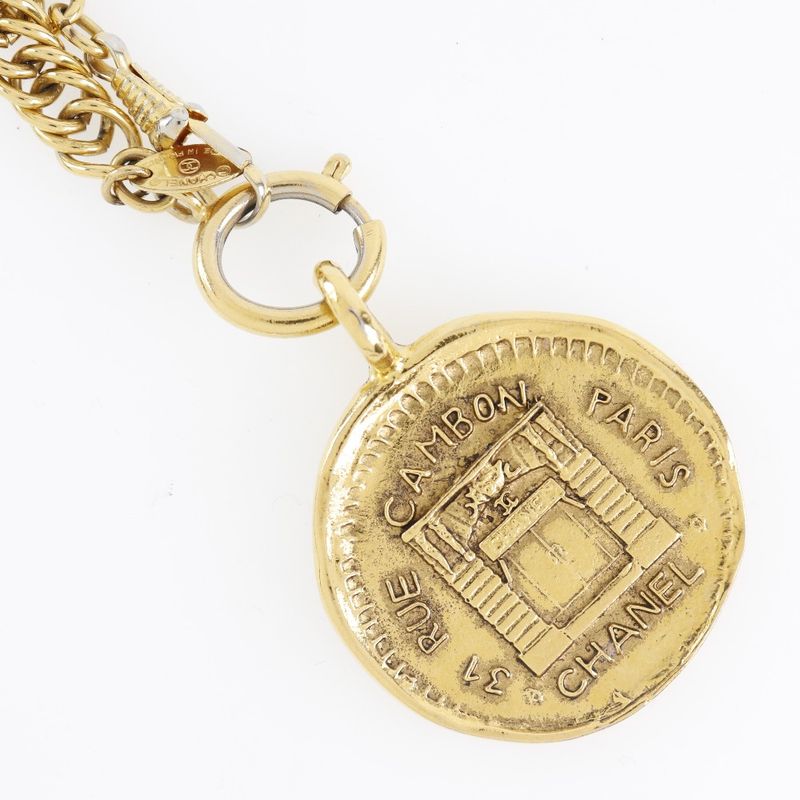 Chanel 31 RUE Cambon Coin Gold Plated Ladies 108.4g Necklace
