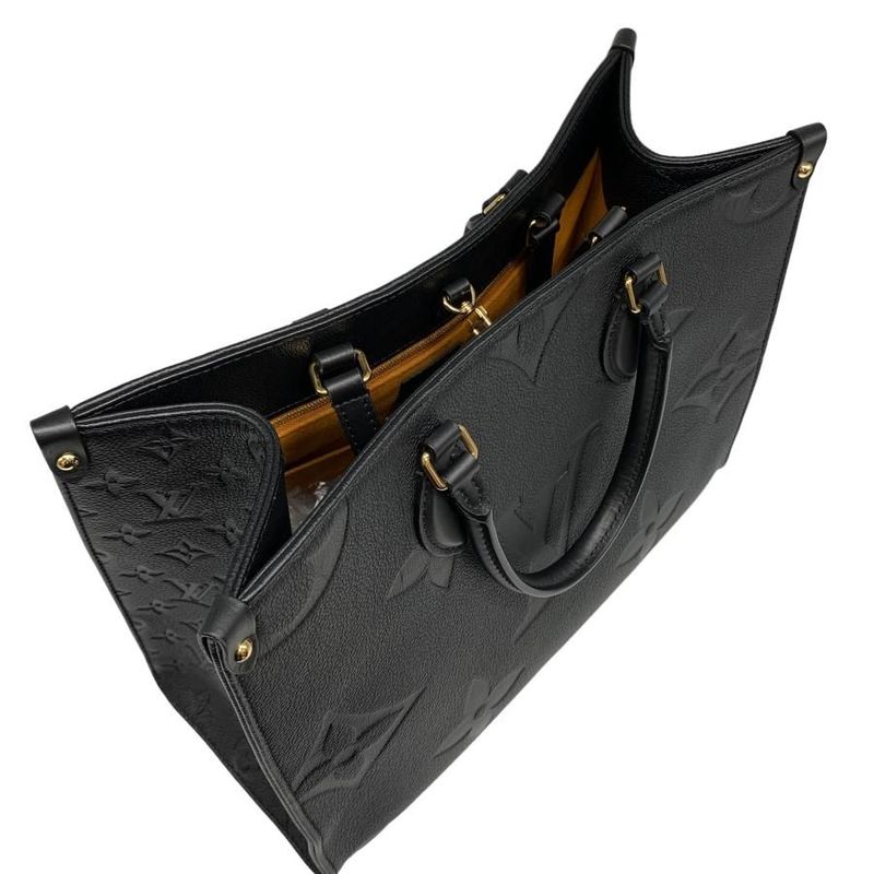 1314 Louis Vuitton Tote Shoulder Bag On The Go MM M45595 Monogram Noir Black