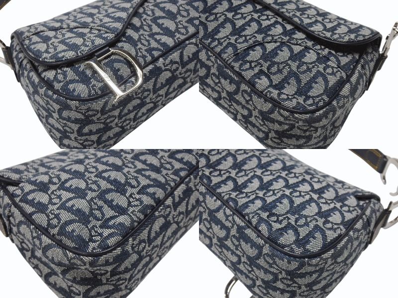 Dior Trotter Line Saddle Bag Navy Silver — view 6