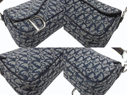 Dior Trotter Line Saddle Bag Navy Silver — view 6