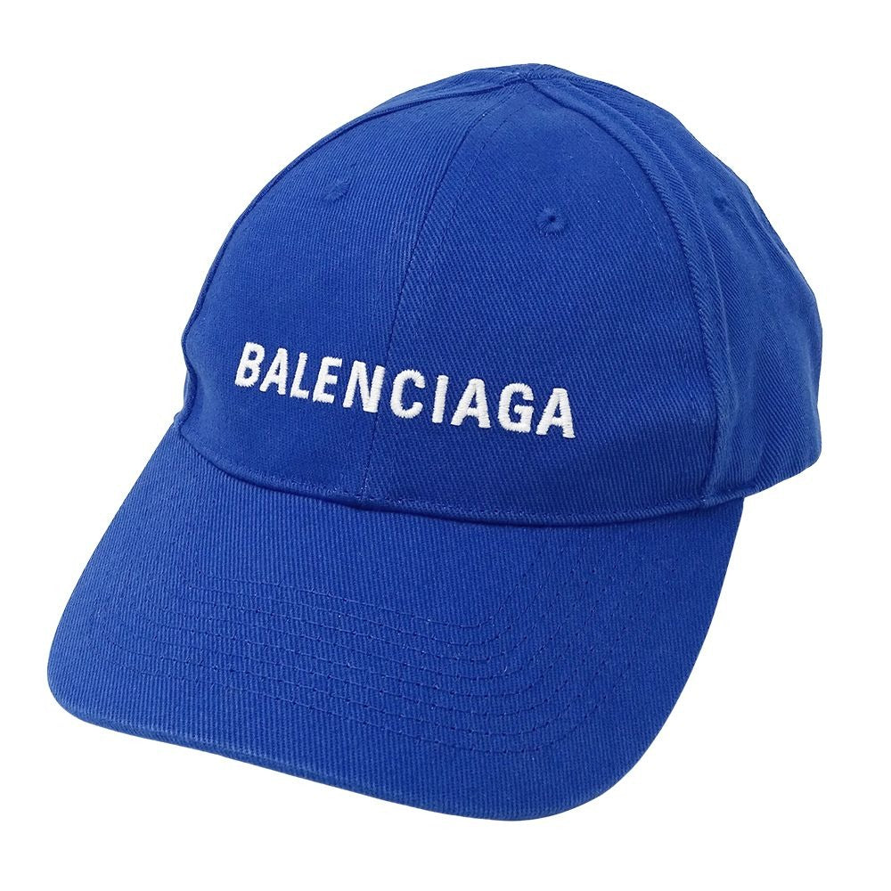 Balenciaga Cap Cotton Blue L Logo Stylish