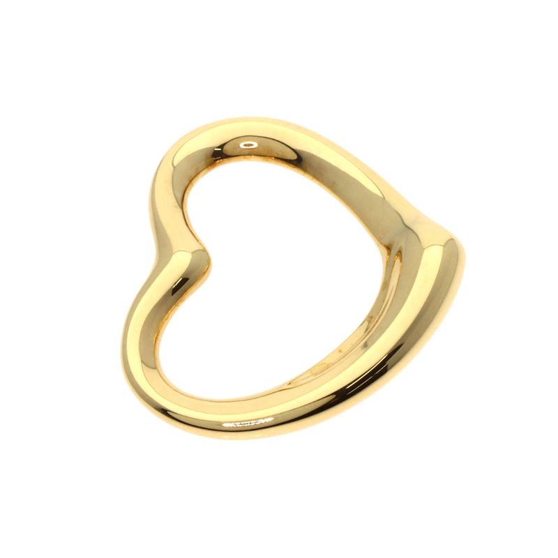 Tiffany & Co Open Heart TOP Pendant Top 18K Yellow Gold Ladies