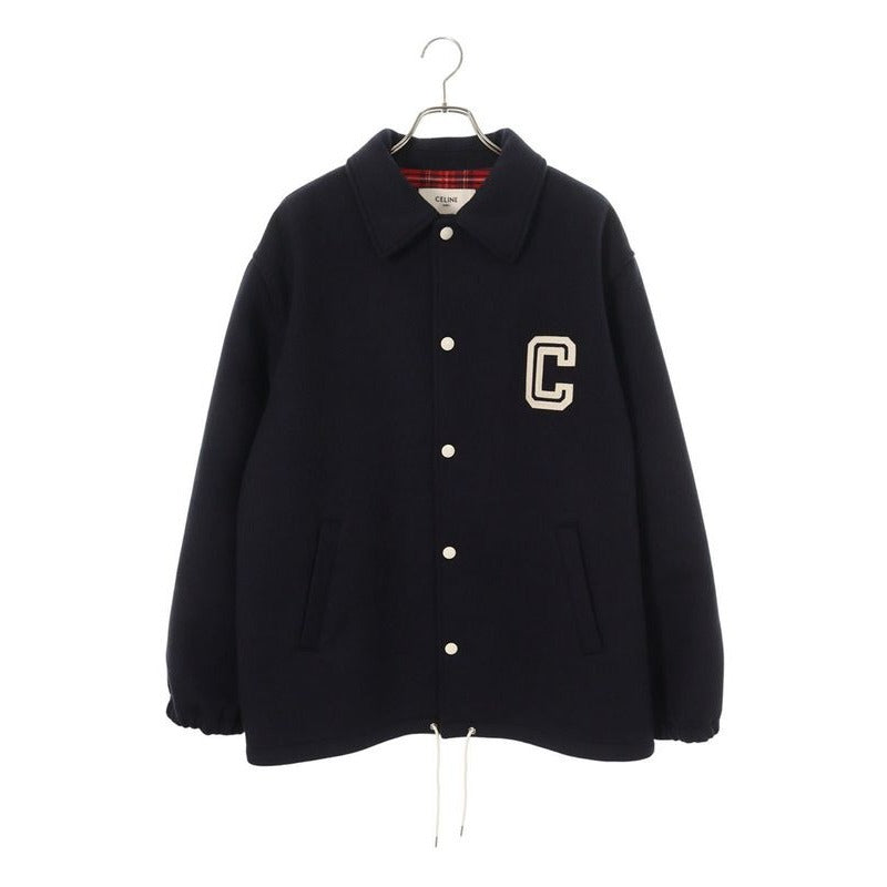 Celine 2 W40 D1025 Lining Check Double Face Logo Patch Jacket Blouson