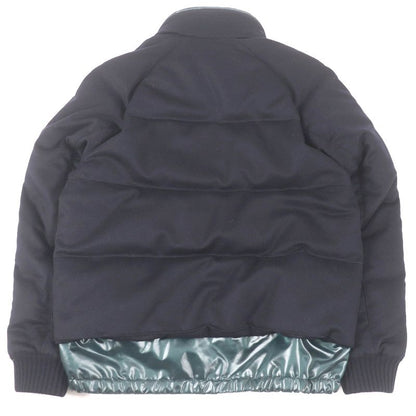 Hermes 2022 100% Cashmere Hooded Docking Design Down Jacket Navy 46 Hanger Made