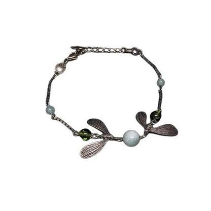 Christian Dior Bracelet Bronze And Green Metal Mistletoe