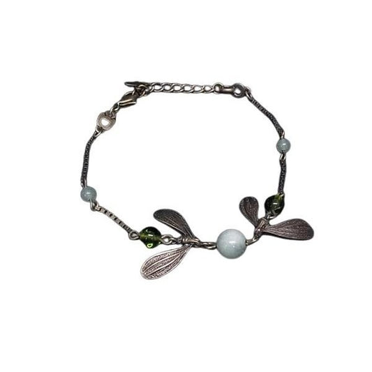 Christian Dior Bracelet Bronze And Green Metal Mistletoe