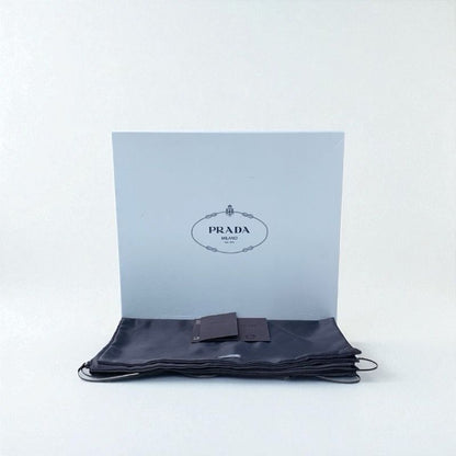 Prada Monolith Loafers Leather Shoes Leather Black Silver Studded Lace Up Shoes