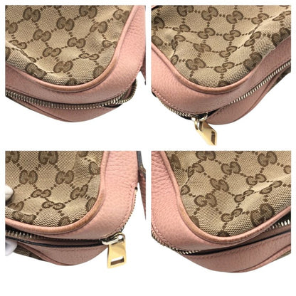 Gucci GG Pattern Pink Beige Brown GG Canvas/leather 449413 Shoulder Bag