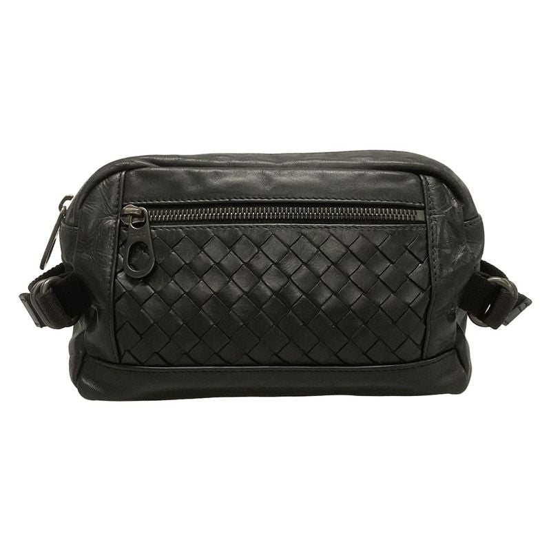 Bottega Veneta Intrecciato Black Leather Waist Pouch
