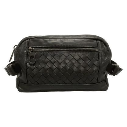 Bottega Veneta Intrecciato Black Leather Waist Pouch