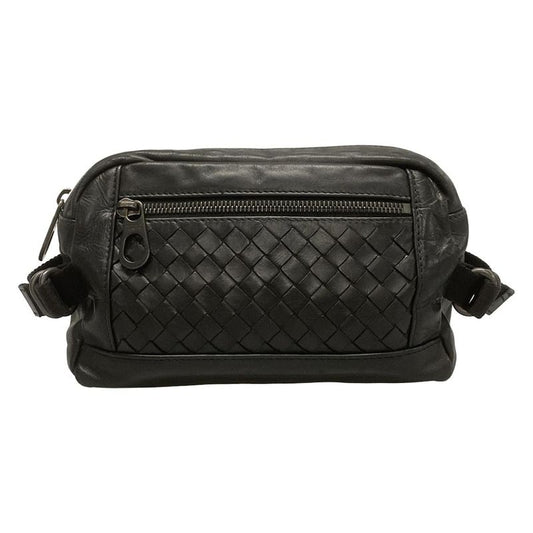 Bottega Veneta Intrecciato Black Leather Waist Pouch