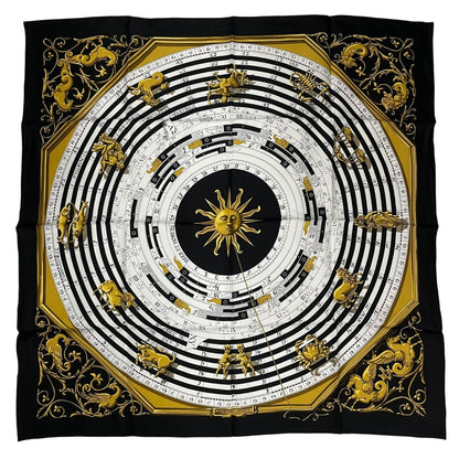 Hermes Scarf Silk Carre 90 Dies ET Hore Astrology Black — view 2