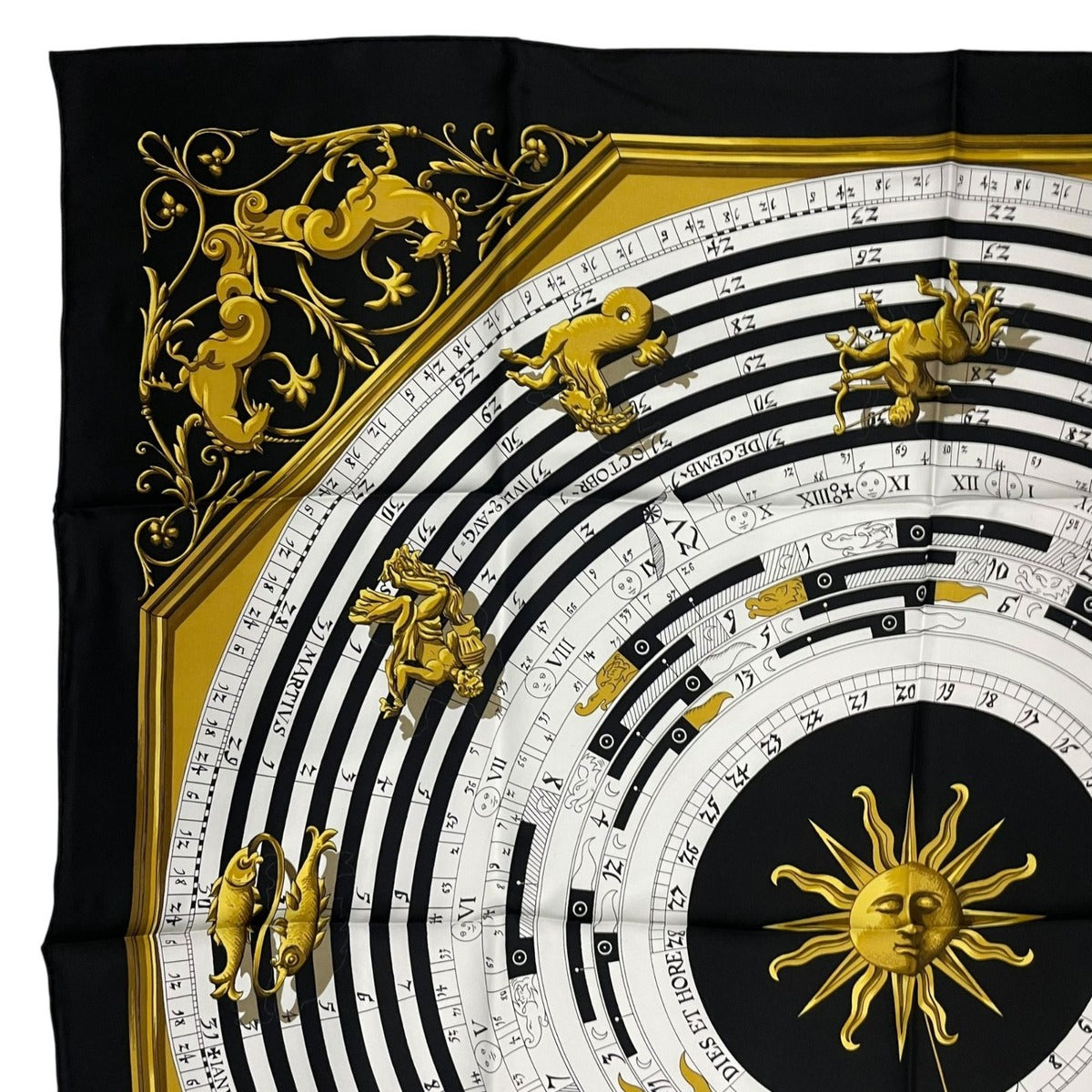Hermes Scarf Silk Carre 90 Dies ET Hore Astrology Black — view 3