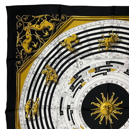Hermes Scarf Silk Carre 90 Dies ET Hore Astrology Black — view 3