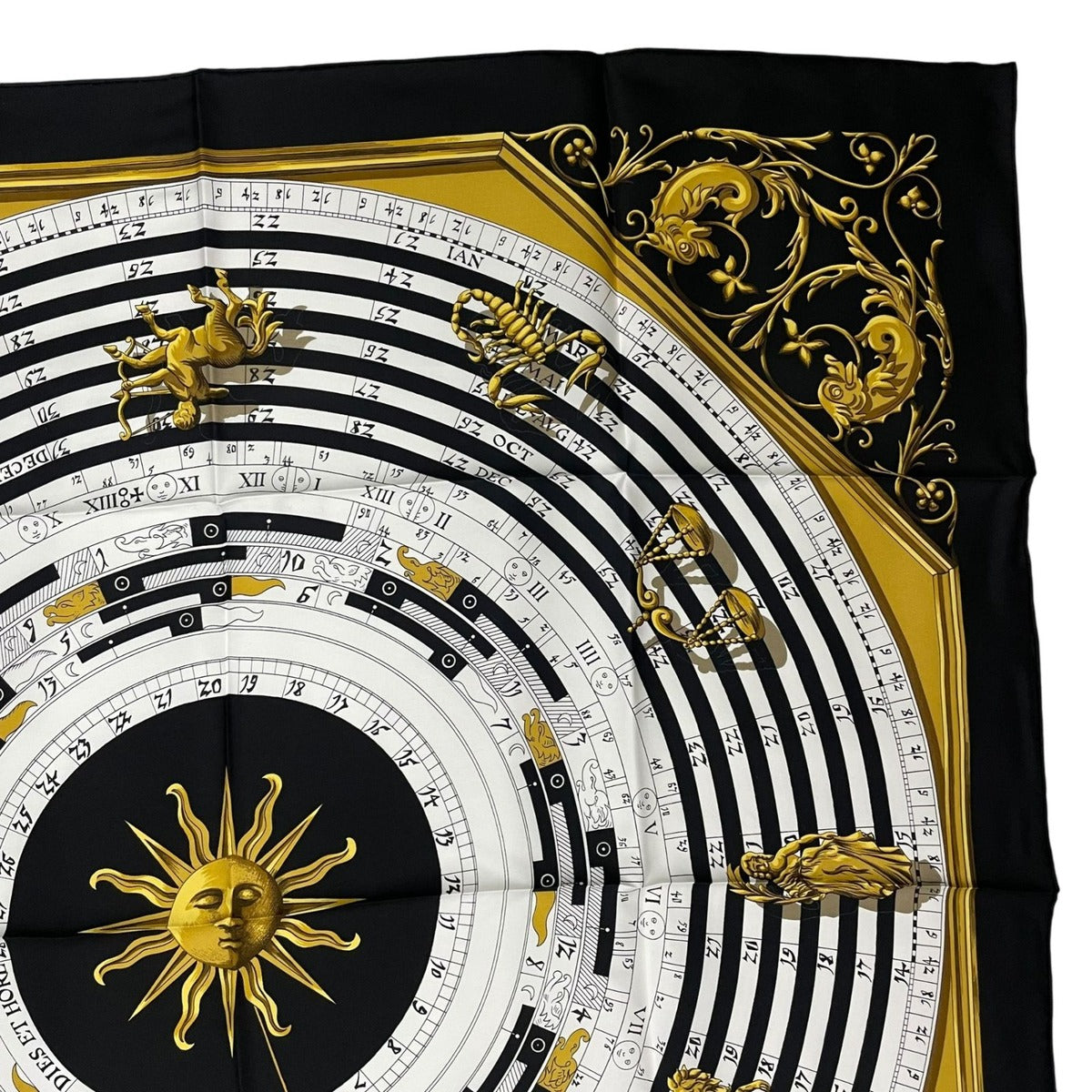 Hermes Scarf Silk Carre 90 Dies ET Hore Astrology Black — view 4