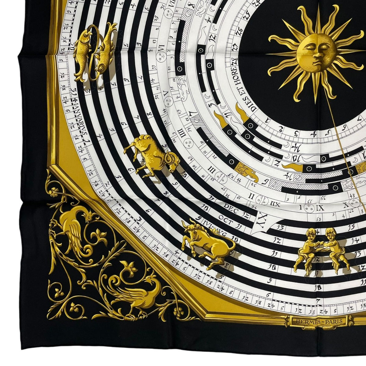 Hermes Scarf Silk Carre 90 Dies ET Hore Astrology Black — view 5